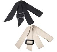 GORGECRAFT 2Pcs Women Trench Coat Belt White Black 171cm Long Overcoat Waistband Replacement Adjustable Polyester Tie Waist Belt with Buckle for Shirt Robe Outerwear Windbreaker Wind Coat Jacket