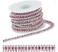 GORGECRAFT 3.3 Yards 3 Rows Crystal Rhinestone Trim Chain Silver Base Diamond Beaded Claw Cup Close Chain Trimming Roll Applique Strips for Jewelry Making Sewing Crafts Wedding Party Dress Decoration