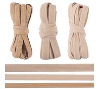 GORGECRAFT 3 Rolls 11Ms Non-Slip Elastic Band Gripper Tape Ribbon Roll with Rubber 10mm 12mm 15mm Wide Stretch Strap Fibre Webbing for Sewing Crafting DIY Headband Garments Sports Wig Hats Bags