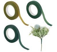 GORGECRAFT 3 Rolls 30 Yards x 12mm Green Floral Tape 3 Colors Decorative Adhesive Florist Tape Flower Stem Wrap Wedding Floral Arrangements for Binding Fresh Flower Bouquet Wreath Making Gifts