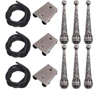 GORGECRAFT 3 Sets Bolo Tie Tips Replacement End Caps Kit 3Pcs Nylon Tips Cord 6Pcs Round Alloy Textured Buckle Cord End 3Pcs 30x25mm Large Size Iron Bolo Tie Slide Clasps for Bolo Tie Making Gunmetal