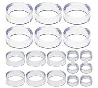 GORGECRAFT 3 Sizes 18PCS Stand Spheres Holder Clear Ring Ball Sphere Stand Acrylic Round Display Pedestal Easel for Golf Ball Tennis Marbles Collections Ball Baseball Eggs Small Medium Large