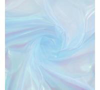 GORGECRAFT 3 x 1.5M Blue Iridescent Organza Fabric Polyester Magic Rainbow Holographic Shinny Gauze Sheer Gradient Lace Fabrics for Dress Background Party Home Decor DIY Crafts Supplies