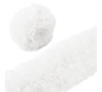 GORGECRAFT 3 Yards White Pleated Lace Trims Stretch Elastic Double Ruffle Edging Tulle Trimmings Fabric Embroidered Trim Laces Ribbon for DIY Crafts Sewing Dress Clothing Decoration