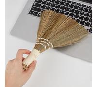 GORGECRAFT 30.5cm Small Hand Whisk Broom Soft Grass Natural Handle Bamboo Traditional Handmade Heavy Duty Straw Angled Bristles Whisk Cleaning Sweeping Broomsticks for Halloween Indoor Outdoor