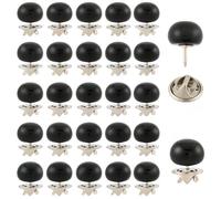 GORGECRAFT 30 Sets 12mm Black No Sew Easy Brooch for Women Removable Pearl Brooch Button Pins Reusable Pearls Rivets Decorative Buttons Clips Fixed for Clothes DIY Shirt Dress Sweater Shawl