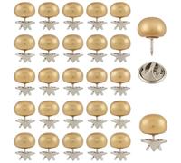 GORGECRAFT 30 Sets 12mm Pearl Buttons Champagne Removable No Sew Easy Brooch Button Clips Fixed Brooches Pearl pins Snaps Reusable Decorative Buttons for Women Clothes DIY Shirt Dress Sweater Shawl