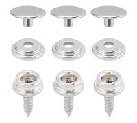 GORGECRAFT 30 Sets 5/8" Stainless Steel Marine Grade Snap Button Canvas Snaps Kit Fastener Screw Mental Snap Screw Stud with 3 pcs in Upholstery Snaps for Boat Canvas Carpet Cover Furniture