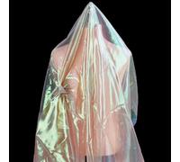 GORGECRAFT 300x150cm Sheer Magic Laser Holographic Fabric Iridescent Sienna Metallic Foil Mermaid Printed Costume Stage Performance Decor for Dress Sewing Upholstery