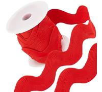 GORGECRAFT 30mm Ric Rac 5 Yards Rick Rack Trim Sewing Rickrack Lace Wave Ribbon Zig Zag Crimson Wave Bending Lace Trim S Shaped Woven Fabric with Spool for DIY Crafts Wedding Dress