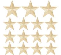 GORGECRAFT 30PCS 1.9" Matte Gold Metal Star Decor Barn Star with Hole Iron Vintage Wall Arts Hanging Wall Decors for Crafts House Christmas Independence Day Indoor Outdoor DIY Handmade Accent
