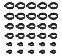GORGECRAFT 30PCS 3 Sizes Anti-Lost Silicone Rubber Ring Black Adjustable Band 20mm/ 13mm/ 8mm Inner Diameter Loss-Proof Pendant Holder for Pens Protective Device Keychains Office Daily Sport Supplies