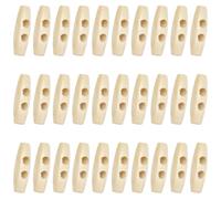 GORGECRAFT 30Pcs Oval Wooden Buttons Horn Toggle Shape Buttons 5mm 2 Holes Accessories Wood Sweater Coats Buttons Decor for Jacket Clothing Sewing DIY Art Craft Projects