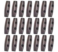 GORGECRAFT 30Pcs Oval Wooden Buttons Horn Toggle Shape Buttons 5mm 2 Holes Coconut Brown Wood Sweater Coats Accessories Decor for Jacket Clothing Sewing DIY Art Craft Projects