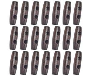 GORGECRAFT 30Pcs Oval Wooden Buttons Horn Toggle Shape Buttons 5mm 2 Holes Coconut Brown Wood Sweater Coats Accessories Decor for Jacket Clothing Sewing DIY Art Craft Projects