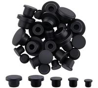 GORGECRAFT 30Pcs Silicone Rubber Plug for 9.5-17mm Round Holes 5 Sizes Waterproof T-Type Rubber Stoppers Soft Flexible Snap-On Bottle Seal Button Plugs Tube Pipe End Covers Caps Inserts