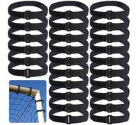 GORGECRAFT 30Pcs Soccer Goal Net Attachment Straps Trap Soccer Net Fastener Black Hook and Loop Fastening Ties for Holding Placement Nets to the Goal Posts Sports Football Training Cable Organization