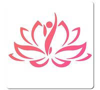 GORGECRAFT 30x30cm Lotus Stencils Templates Flower Pattern Large Reusable Plastic Square Stencils Sign for Painting on Wood Wall Scrapbook Card Floor Drawing DIY Decor Crafts