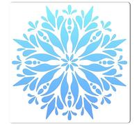 GORGECRAFT 30x30cm Mandala Flower Stencil Winter Snowflake Template Reusable Plastic Squre Dotting Drawing Stencils for Painting on Wood Wall Furniture Floor Fabric Christmas Glass Window Home Decor