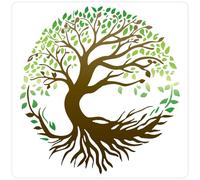 GORGECRAFT 30x30cm Tree Of Life Stencil Large Pet Plastic Reusable Plant Sign Home Decoration Hollowed Tree Drawing Template Stencils for Painting On Wood Canvas Furniture Wall Art Crafts