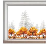 GORGECRAFT 38 x 116cm Squirrel Window Stickers Large Fall Gold Tree Maple Leaves Pine Cones Window Decals Reusable Double Sided Thanksgiving Glass Clings for Autumn Harvest Sliding Door Home Party