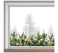 GORGECRAFT 38 x 120cm Tropical Plants Window Sticker Large Size Green Leaves Greenery Botanical Reusable Static Non Adhesive Leaf Decal Glass Window Cling for Sliding Door Summer Home Decor