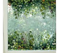 GORGECRAFT 38x116cm Vine Flower Window Decals Green Leaves Large Static Non Adhesive Reusable Double Sided Anti Collision Decorative Window Decals Cling for Stop Birds Pets Strikes Home Room Decor