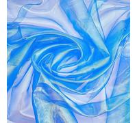GORGECRAFT 3m x1.5m Blue Iridescent Holographic Gauze Fabric Satin Laser Cloth Magicrainbow Laser Gradient Organza Lace for Stage Costume Wedding Curtain Photo Background Home Decor
