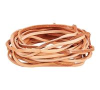 GORGECRAFT 3mm Flat Leather Cord 5M Long Genuine Leather Strip 2mm Thick Cowhide Leather String Braiding Thread Rope for Bracelets Neckacle Jewellery Making Boot Lace DIY Beading Crafts, Sandy Brown
