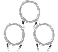 GORGECRAFT 3Pcs 2M Long Security Safety Cable Luggage Lock 3mm Braided Stainless Steel Safety Cable Wire Rope Double Loop Lightweight Security Chains for Outdoor Gate Luggage Lock