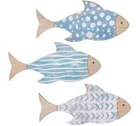 GORGECRAFT 3Pcs 3 Styles Wood Fish Wall Decor