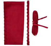 GORGECRAFT 3PCS/Set Wedding Dress Zipper Replacement Satin Corset Kit Evening Gown Adjustable Back Zipper Extender Fabric Lace-up Loops Ties Fit Satin Corset Back Kit for Formal Prom Dress, Dark Red