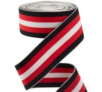 GORGECRAFT 4.3m 40mm Wide Black Red White Striped Elastic Band Waistband Flat Stretchy Webbing Sewing Knitting Strap Trim Ribbon for DIY Craft Waistband Headband Bags Garments Accessory