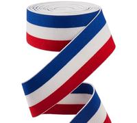GORGECRAFT 4.3m 40mm Wide Red Blue White Striped Elastic Band Waistband Flat Stretchy Webbing Sewing Knitting Strap Trim Ribbon for DIY Craft Waistband Headband Bags Garments Accessory