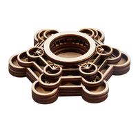 GORGECRAFT 4" Metatron's Cube Crystal Sphere Display Stand Wood Crystal Ball Grid Board Wooden Rack Base Holder Wall Decor Sacred Geometry Meditation Chakra Art Yoga Spiritual Gifts(Hexagon)