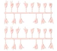 GORGECRAFT 4 Sets Mini Doll Hands Plastic Fake Hand Parts Replacement Realistic Gesture Connector Movable Finger Puppets Miniature Faux Long Dolls for Doll Making DIY Craft Accessories