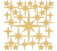 GORGECRAFT 4 Sheets 120Pcs Gold Glitter Star Wall Stickers Self-Adhesive Vinyl Sparkle Stars Wall Decal Peel and Stick Removable Art Decor Murals for Nursery Bedroom Awards Album Scrapbook Cup Phone