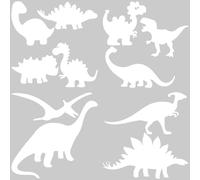 GORGECRAFT 4 Styles 4Pcs Tyrannosaurus Pterosaur Car Sticker White Reflective Dinosaur Car Bumper Decals Waterproof PET Automotive Exterior Decor Stickers for SUV Truck Motorcycle Doors Walls Laptop