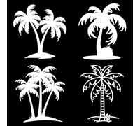 GORGECRAFT 4 Styles Coconut Tree Car Decal Summer Beach Tropical Palm Trees Reflective Bumper Decals 20x20cm Vinyl Waterproof Sticker Automotive Decoration for Auto Truck Wall Art Laptop Vehicles