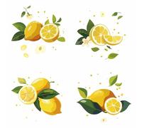 GORGECRAFT 4 Styles Lemon Window Clings Summer Fruit Static Sliding Door Glass Window Decals Round Decorative Double-Side Static Alert Stickers for Prevent Stop Birds Dogs Pets Strikes Decor 16x16cm