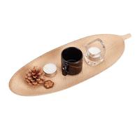 GORGECRAFT 40cm Leaf Wooden Decorative Tray Wood Serving Trays Novelty Wooden Serving Platter Blanched Almond Candle Holder Leaves Bowl for Food Serving Kitchen Crystal Jewelry Home Decor