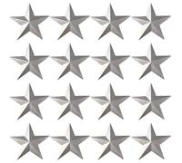 GORGECRAFT 40Pcs 7.6cm Large Silver Barn Star Metal Vintage Rustic Galvanized Primitive 3D Unfinished Wreath Decorative Small Stars for DIY Crafts Christmas Tree Hanging Wall Decor Accessories