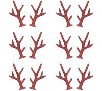 GORGECRAFT 40Pcs Mini Craft Antlers Christmas Antlers Embellishments Glitter Red Velvet Reindeer Horns Elk Branch Hair Clips Accessories for DIY Headband Wedding Party Xmas Tree Snowman Decorations