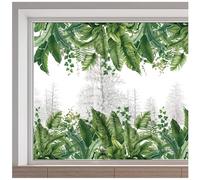 GORGECRAFT 45.7x15 Inch Large Tropical Leaf Window Decals Green Plants Window Clings Reusable Static Window Sticker Non Adhesive Double-Sided Glass Film for Home Glass Sliding Door Decor