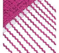GORGECRAFT 45 Yards x 5mm Metallic Rick Rack Trim Wavy Bending Ribbon Deep Pink Ric Rac Fringe Trim Zig Zag Wave Lace Edge Braid Trimming Polyester Webbing Ribbons for DIY Sewing Crafts Gift Wrapping