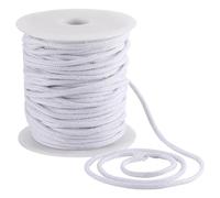 GORGECRAFT 4mm 33 Yards White Cotton Rope Soft Drawstring Replacement Ropes Macrame Cotton Welt Trim Round Cotton Thread Multipurpose Piping Cord for Bags DIY Crafts Projects Crochet Hanging