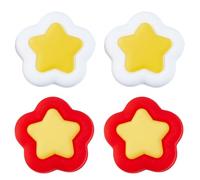 GORGECRAFT 4PCS 2 Colors Star Thumb Grips Cute Silicone Joystick Caps Analog Joy Con Stick Protective Button Cover Compatible with Switch OLED Lite Console Accessories for Gamepad NS