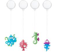 GORGECRAFT 4Pcs 4 Styles Floating Fish Aquarium Decorations Silicone Plastic Cartoon Sea Ocean Animals Octopus Seahorse Device Landscapes Accessories Suitable for All Kinds of Fishes Tanks