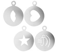 GORGECRAFT 4Pcs 4 Styles Stainless Steel Coffee Decorating Stencils Metal Heart Star Lips Hot Chocolate Foam Cake Latte Templates Decorations for Oatmeal Cupcake Cake Cappuccino Mousse