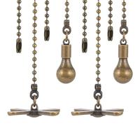 GORGECRAFT 4Pcs Ceiling Fan Pull Chain 13.5 Inch Pull String Ornament Extension Chains with Decorative Bulb and Fan Cord Pendant for Ceiling Light Lamp Fan Chain Extender Antique Bronze